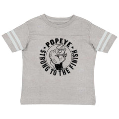 Popeye To The Finish Toddler Football Jersey Tee-Direct To Garment Print-Brisco Baby