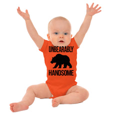 Unbearably Handsome Romper Bodysuit-Direct To Garment Print-Brisco Baby