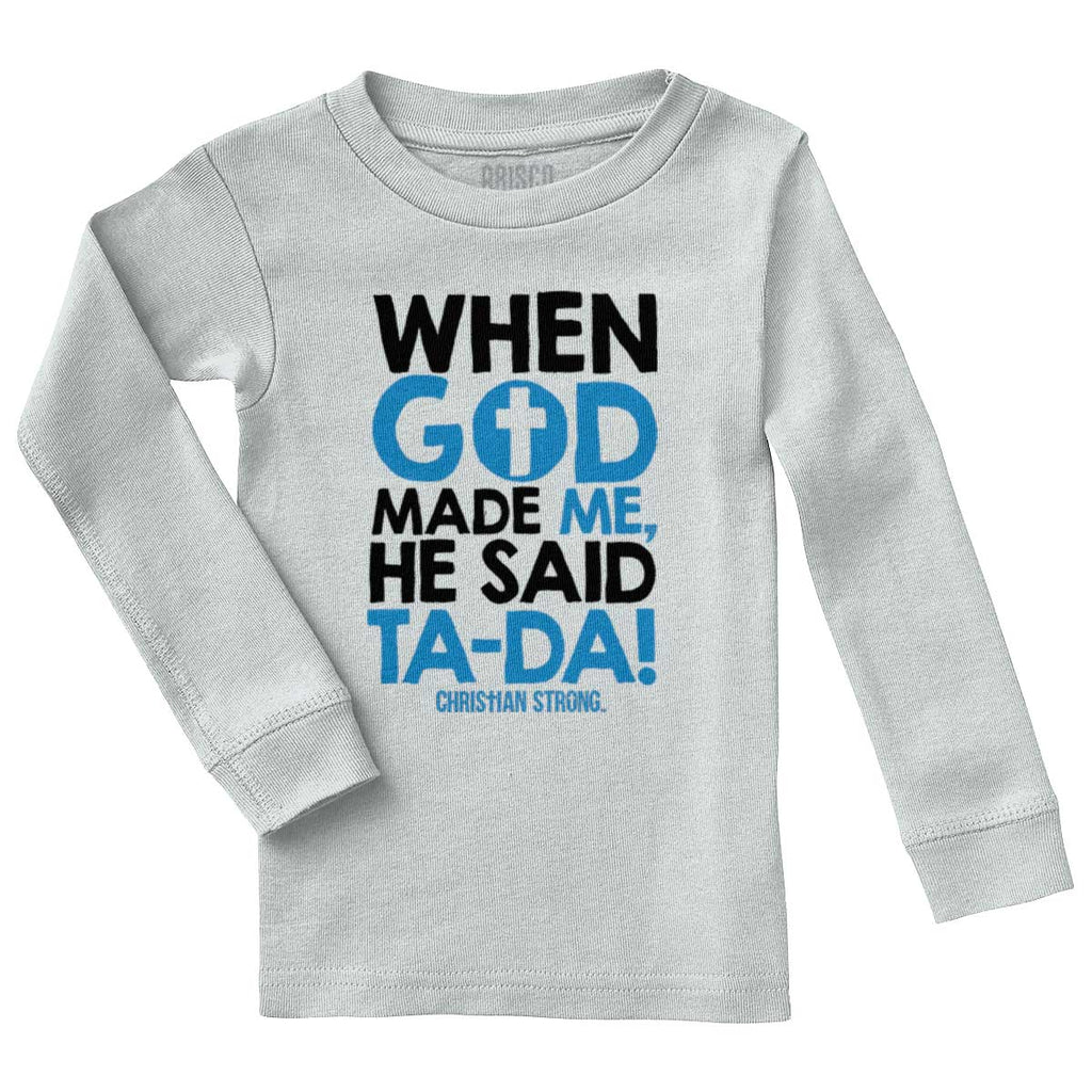 God Said Ta-Da Solid Baby Pajama Top-Direct To Garment Print-Brisco Baby
