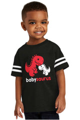 Babysaurus Rex Toddler Football Jersey Tee-Direct To Garment Print-Brisco Baby