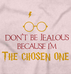 Jealous Of Chosen One Toddler Ruffled Trim T-Shirt-Direct To Garment Print-Brisco Baby