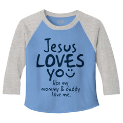Jesus Loves You Toddler Baseball-Direct To Garment Print-Brisco Baby