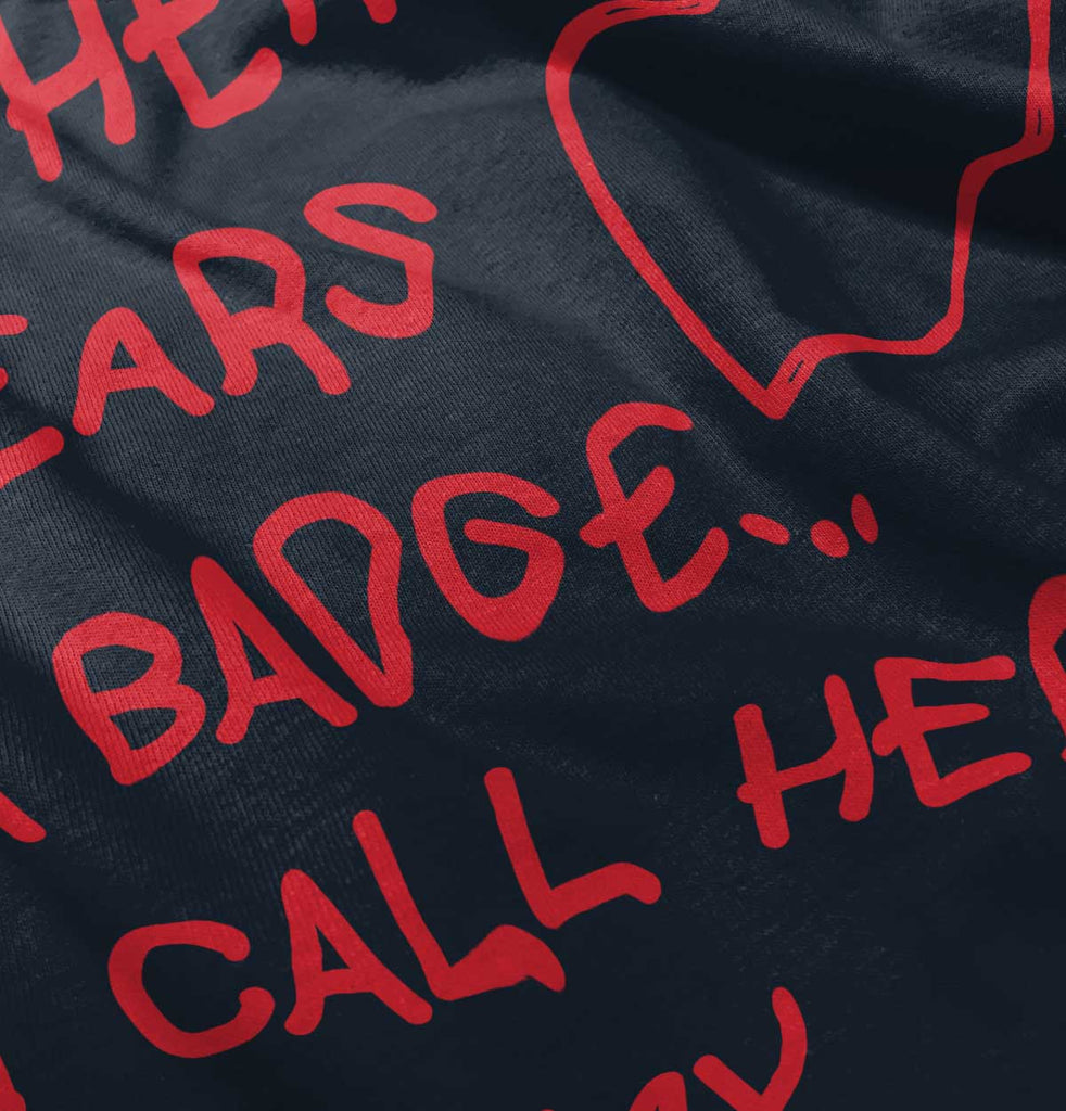 Hero Wears Badge Toddler Ruffled Trim T-Shirt-Direct To Garment Print-Brisco Baby