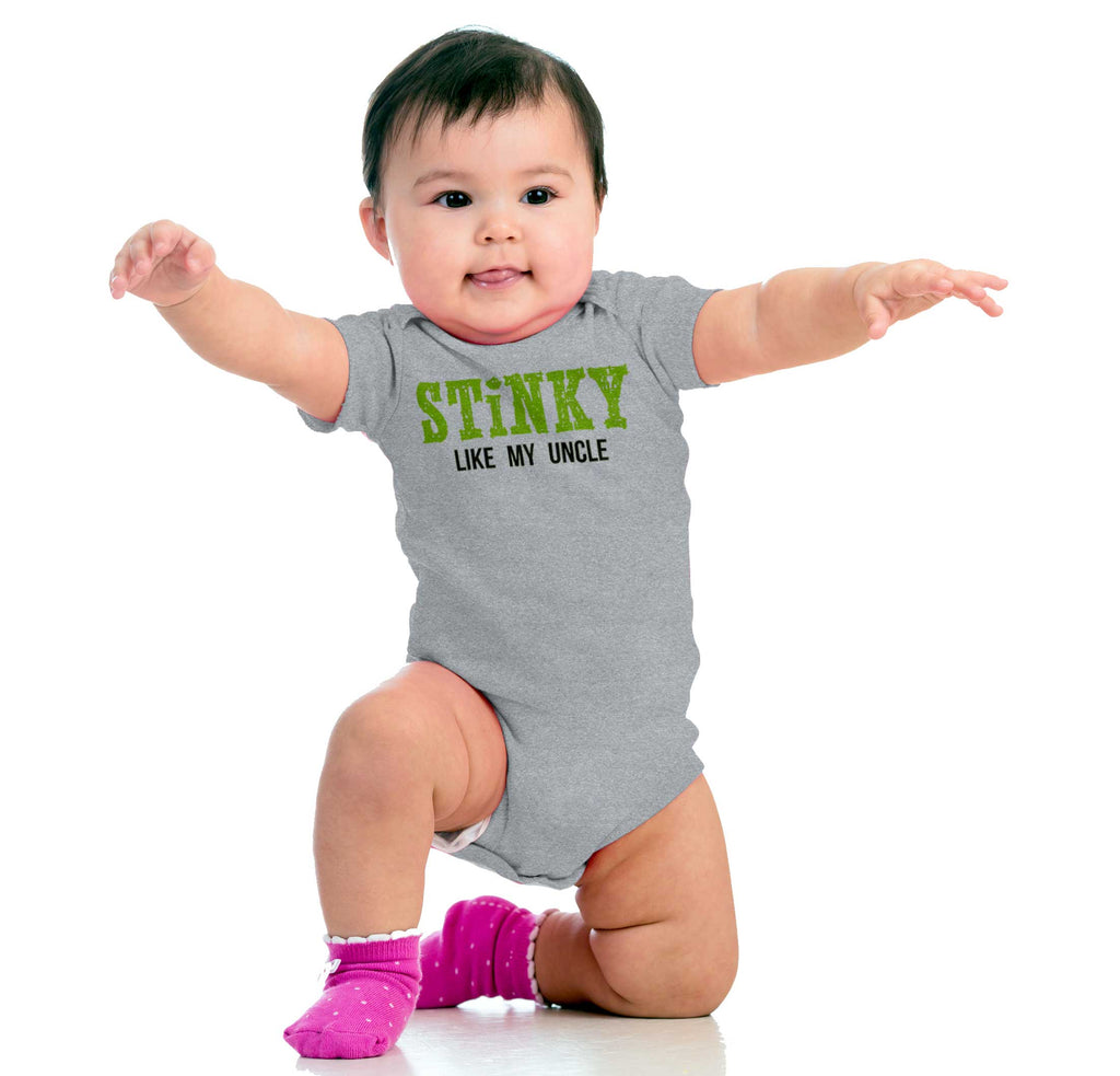 Stinky Like My Uncle Romper Bodysuit-Direct To Garment Print-Brisco Baby