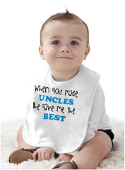 When God Made Uncles Infant Baby Bib-Direct To Garment Print-Brisco Baby
