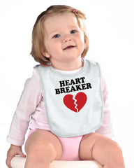 Heart Breaker Infant Baby Bib-Direct To Garment Print-Brisco Baby