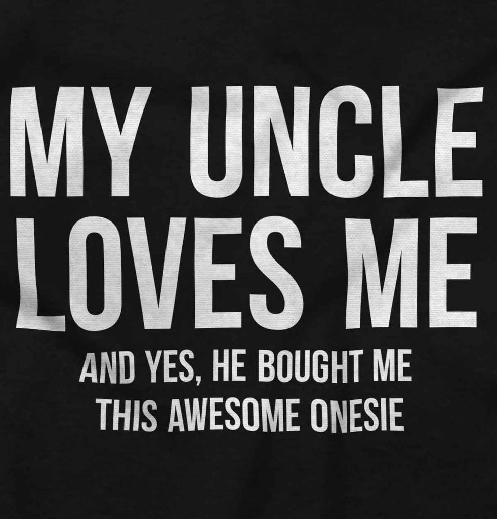Uncle Loves Me Bought Shirt Romper Bodysuit-Direct To Garment Print-Brisco Baby
