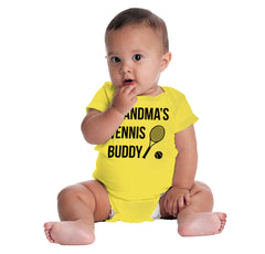 Grandma's Tennis Buddy Romper Bodysuit-Direct To Garment Print-Brisco Baby