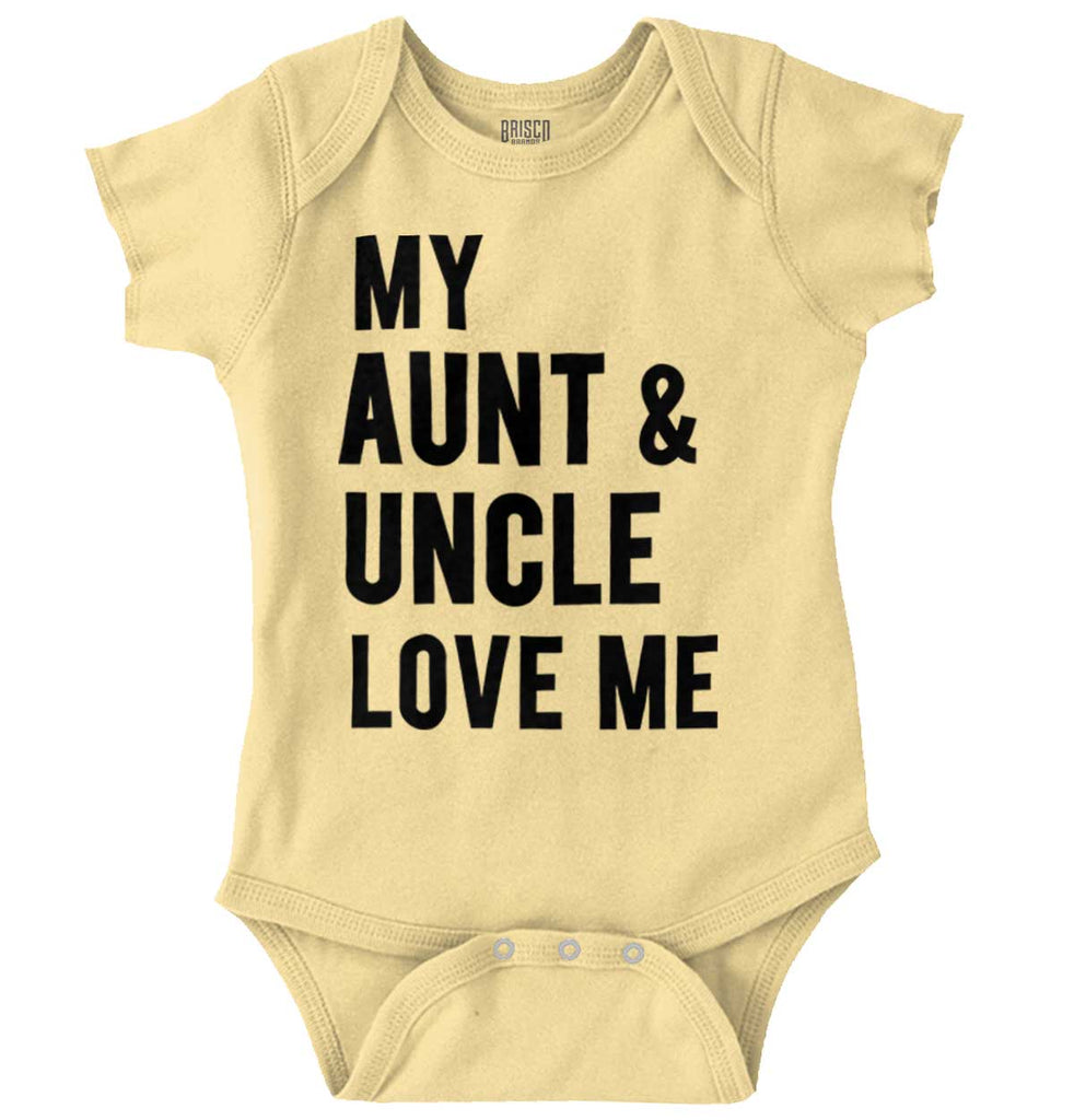 Aunt And Uncle Love Me Romper Bodysuit-Direct To Garment Print-Brisco Baby