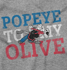 Popeye & Olive Toddler Football Jersey Tee-Direct To Garment Print-Brisco Baby