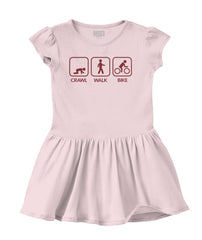 Crawl Walk Bike Solid Baby Infant Dress-Direct To Garment Print-Brisco Baby