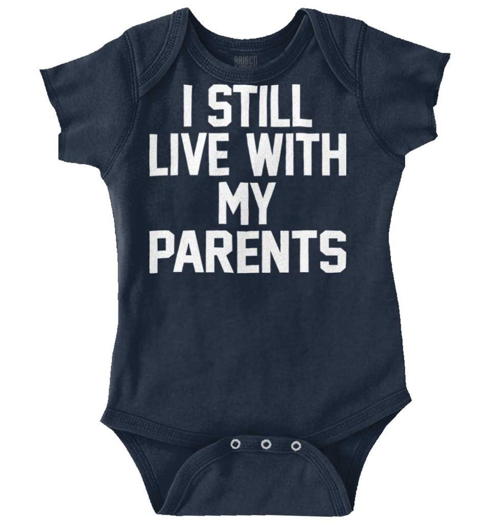 Live With My Parents Romper Bodysuit-Direct To Garment Print-Brisco Baby