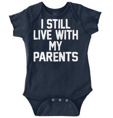 Live With My Parents Romper Bodysuit-Direct To Garment Print-Brisco Baby