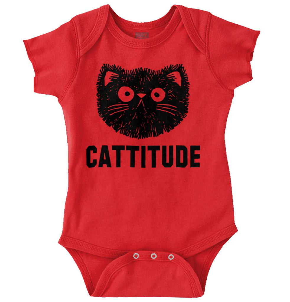 Cattitude Romper Bodysuit-Direct To Garment Print-Brisco Baby