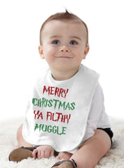 Merry Christmas Muggle Infant Baby Bib-Direct To Garment Print-Brisco Baby