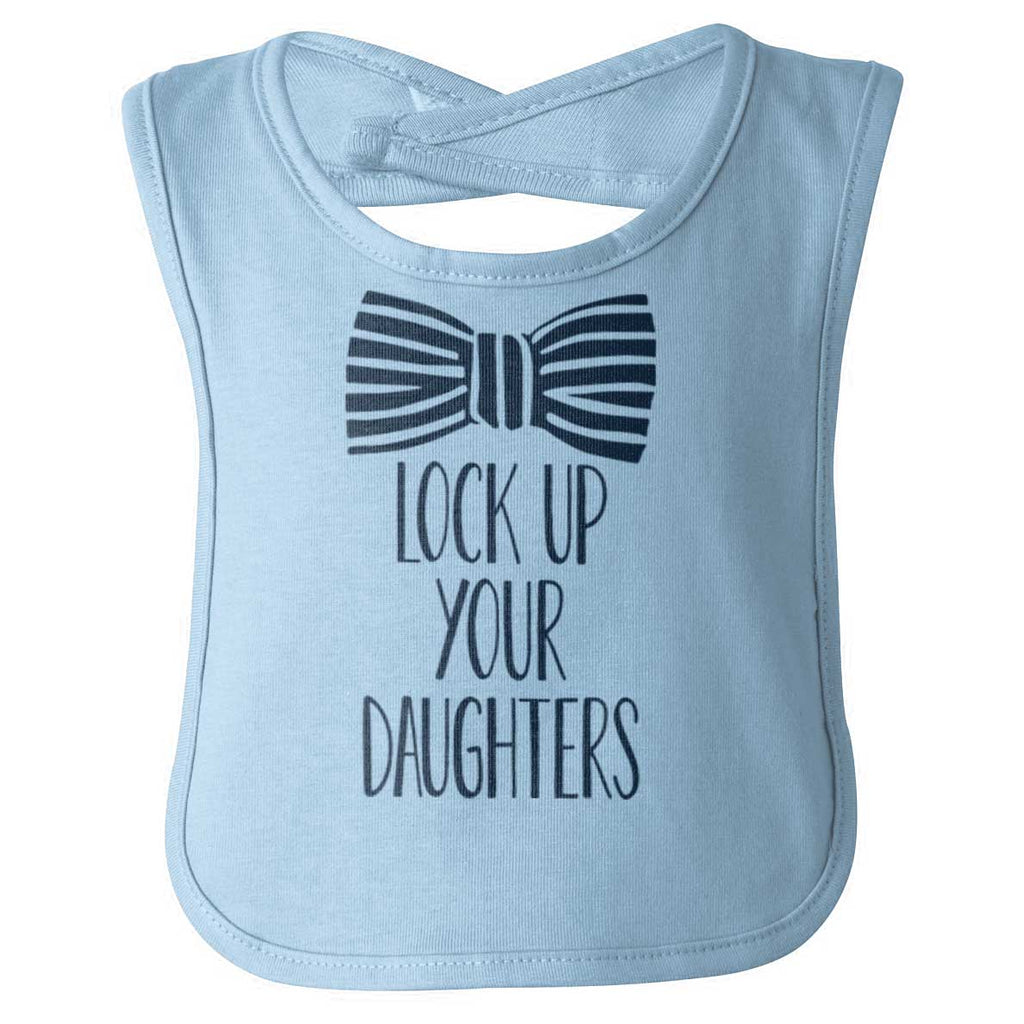 Lock Up Your Daughters Infant Baby Bib-Direct To Garment Print-Brisco Baby