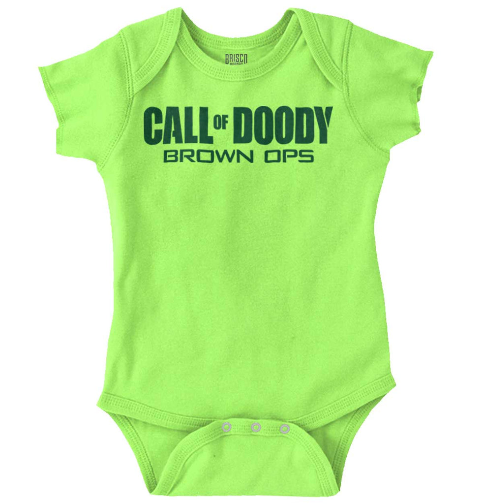 Call Of Doody Romper Bodysuit-Direct To Garment Print-Brisco Baby