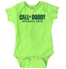 Call Of Doody Romper Bodysuit-Direct To Garment Print-Brisco Baby