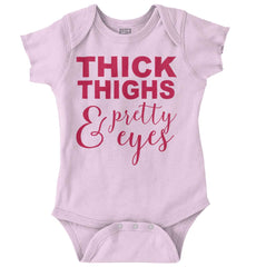 Thick Thighs Romper Bodysuit-Direct To Garment Print-Brisco Baby