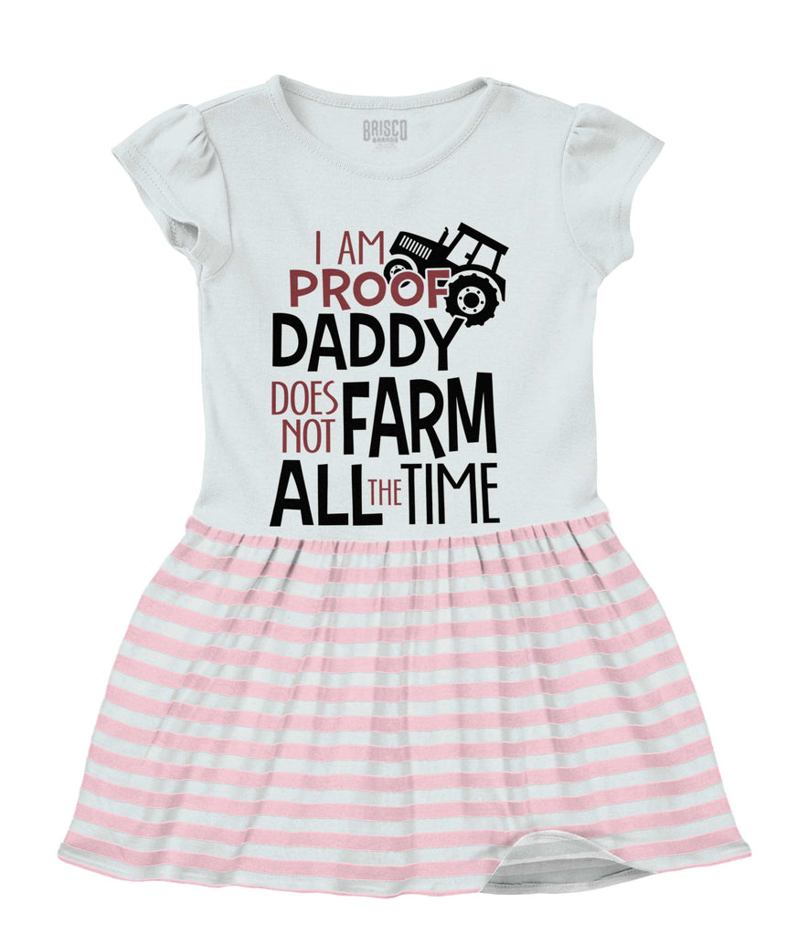 Farm All The Time Baby Striped Skirt Dress-Direct To Garment Print-Brisco Baby