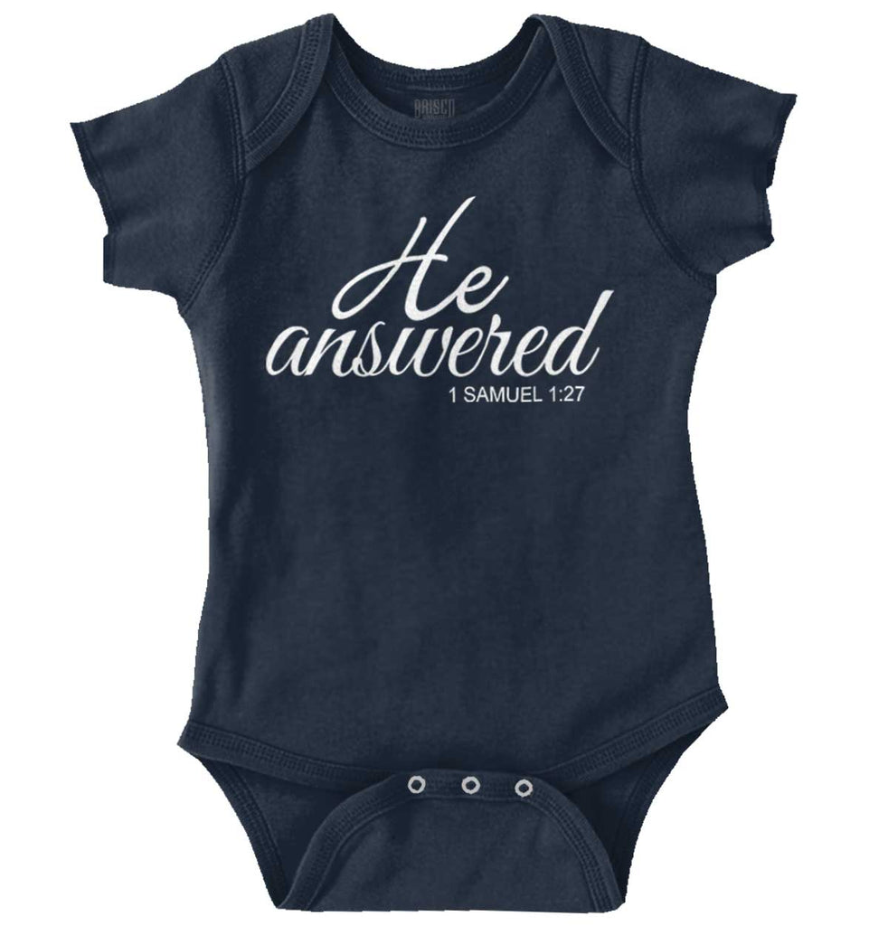He Answered Romper Bodysuit-Direct To Garment Print-Brisco Baby