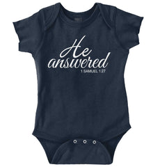 He Answered Romper Bodysuit-Direct To Garment Print-Brisco Baby