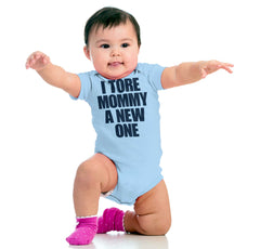 Tore Mommy A New One Romper Bodysuit-Direct To Garment Print-Brisco Baby