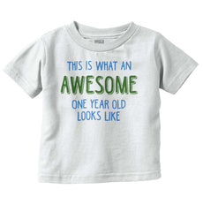 Awesome One Year Old Infant Toddler T Shirt-Direct To Garment Print-Brisco Baby