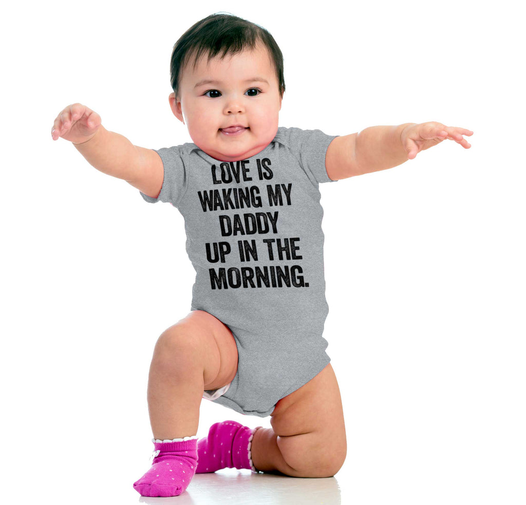 Waking Up Daddy Romper Bodysuit-Direct To Garment Print-Brisco Baby