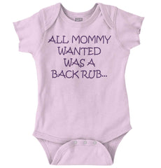 Mommy Backrub Romper Bodysuit-Direct To Garment Print-Brisco Baby
