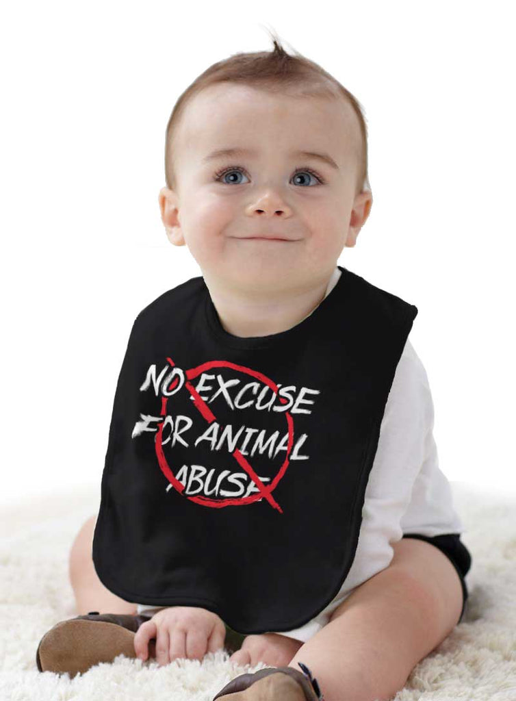 No Animal Abuse Infant Baby Bib-Direct To Garment Print-Brisco Baby