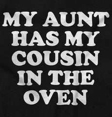 Aunt Has Cousin In Oven Romper Bodysuit-Direct To Garment Print-Brisco Baby