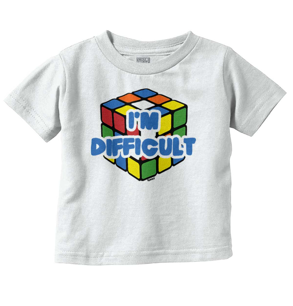 Difficult Rubik's Infant Toddler T Shirt-Direct To Garment Print-Brisco Baby
