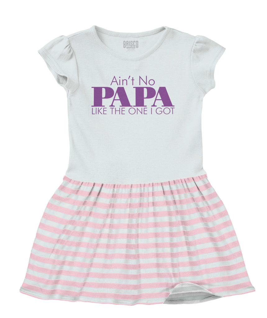 No Papa Like Me Baby Striped Skirt Dress-Direct To Garment Print-Brisco Baby