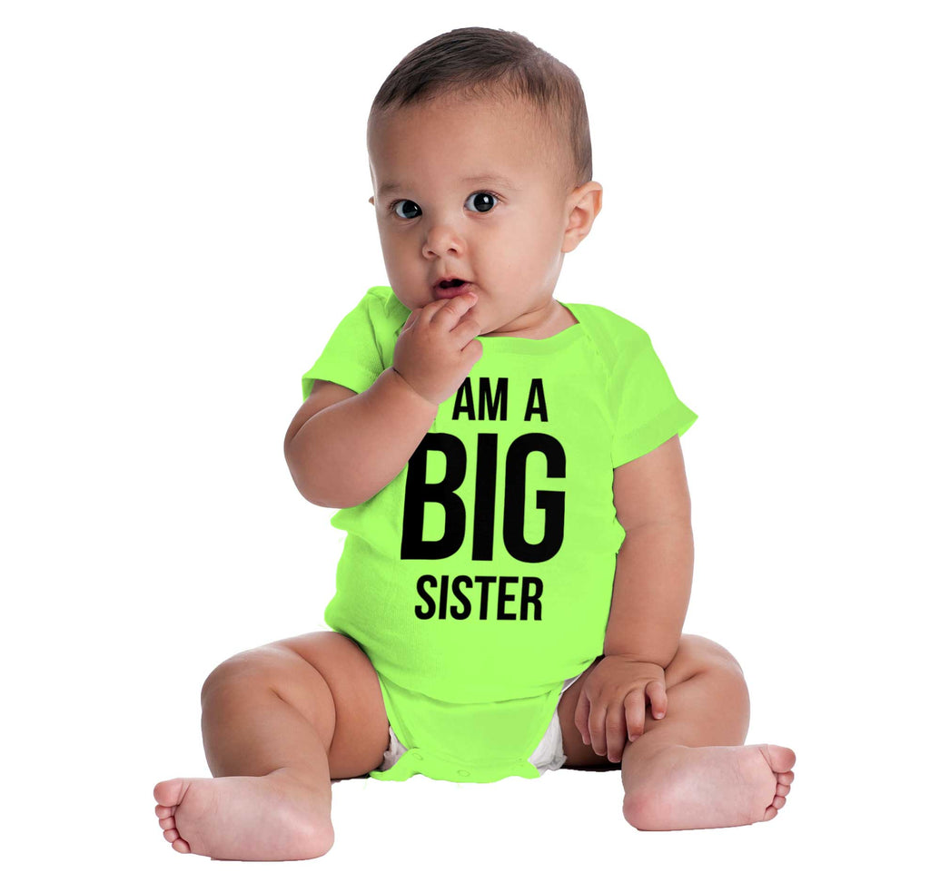 I Have A Big Sister Romper Bodysuit-Direct To Garment Print-Brisco Baby