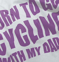 Cycling With Daddy Baby Ruffled Trim Romper-Direct To Garment Print-Brisco Baby