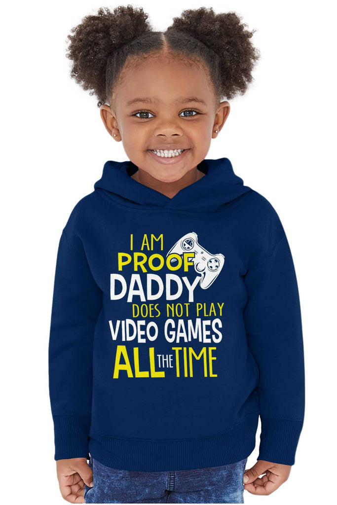 Daddy Plays Video Games Toddler Pullover Hoodie-Direct To Garment Print-Brisco Baby
