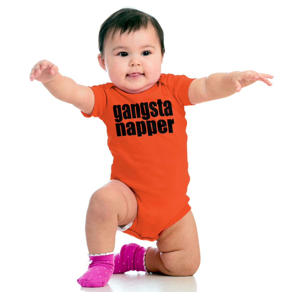 Gangsta Napper Romper Bodysuit-Direct To Garment Print-Brisco Baby