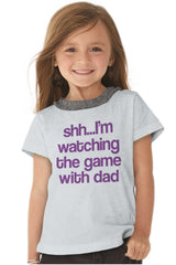 Watching the Game Toddler Ruffled Trim T-Shirt-Direct To Garment Print-Brisco Baby