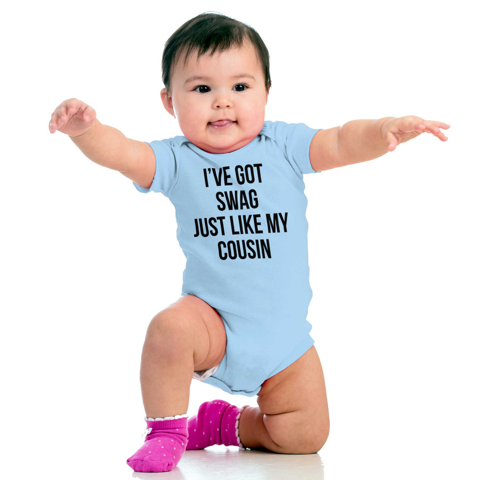 Swag Like Cousin Romper Bodysuit-Direct To Garment Print-Brisco Baby