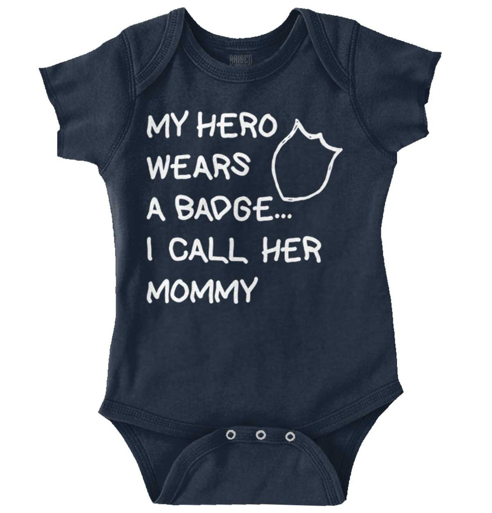 Hero Wears Badge Romper Bodysuit-Direct To Garment Print-Brisco Baby