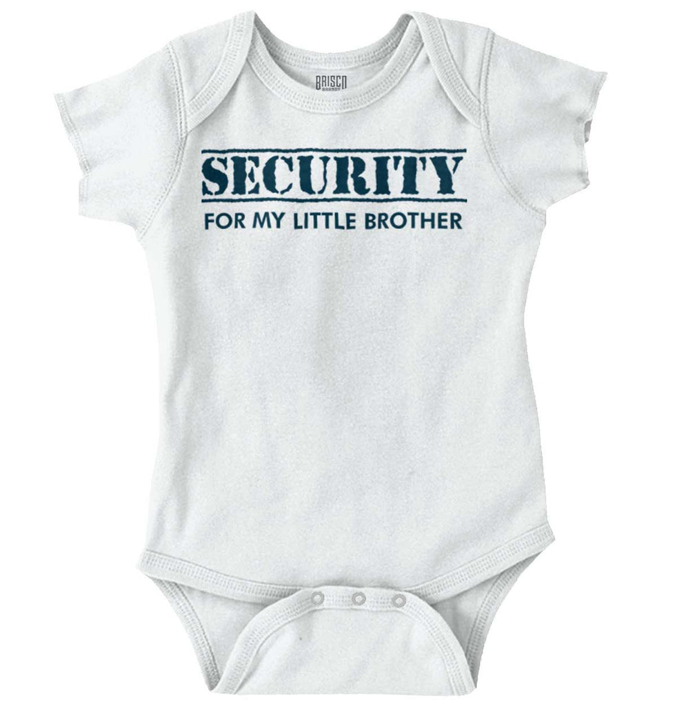 Security For My Little Brother Romper Bodysuit-Direct To Garment Print-Brisco Baby