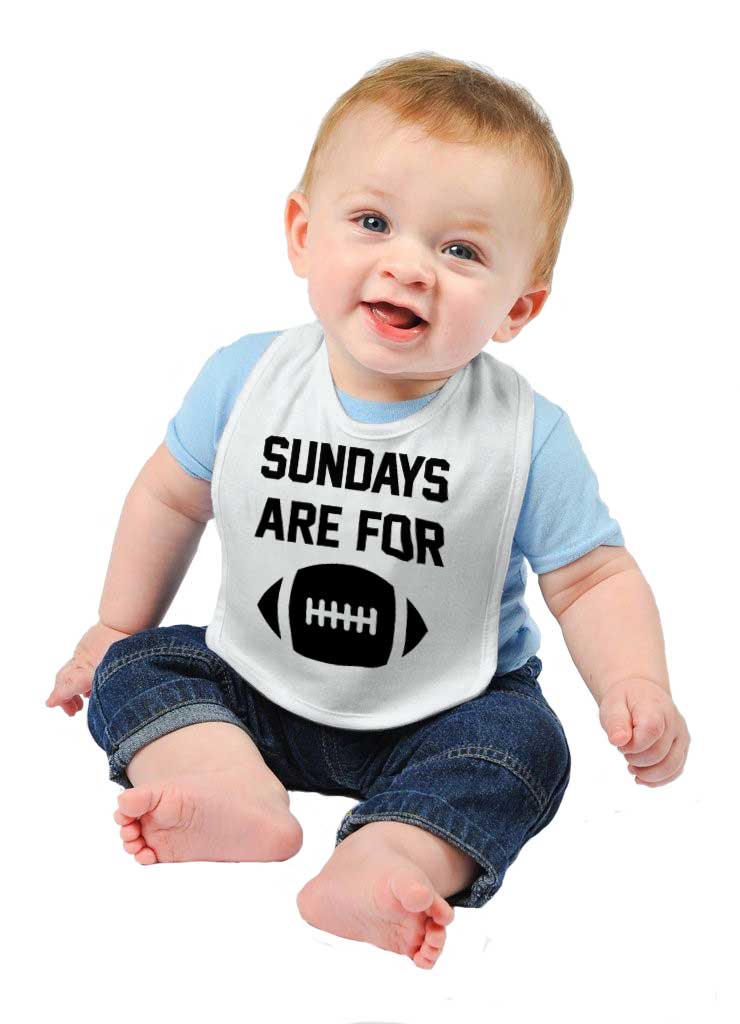 Sundays for Football Infant Baby Bib-Direct To Garment Print-Brisco Baby