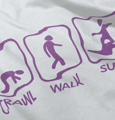 Crawl Walk Surf Toddler Ruffled Trim T-Shirt-Direct To Garment Print-Brisco Baby