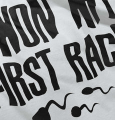 Won The Race Baby Ruffled Trim Romper-Direct To Garment Print-Brisco Baby