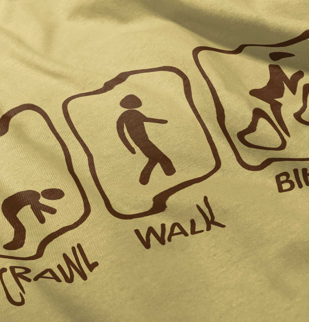 Crawl Walk Bike Infant Toddler T Shirt-Direct To Garment Print-Brisco Baby