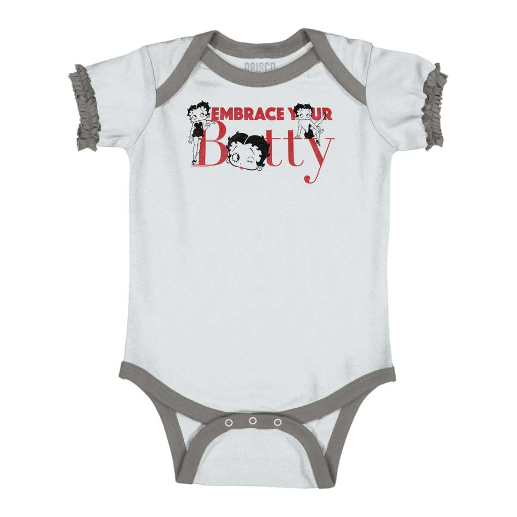 Embrace Betty Baby Ruffled Trim Romper-Direct To Garment Print-Brisco Baby