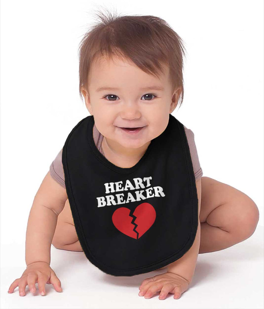 Heart Breaker Infant Baby Bib-Direct To Garment Print-Brisco Baby