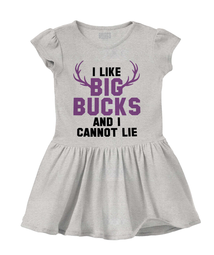 I Like Big Bucks Solid Baby Infant Dress-Direct To Garment Print-Brisco Baby
