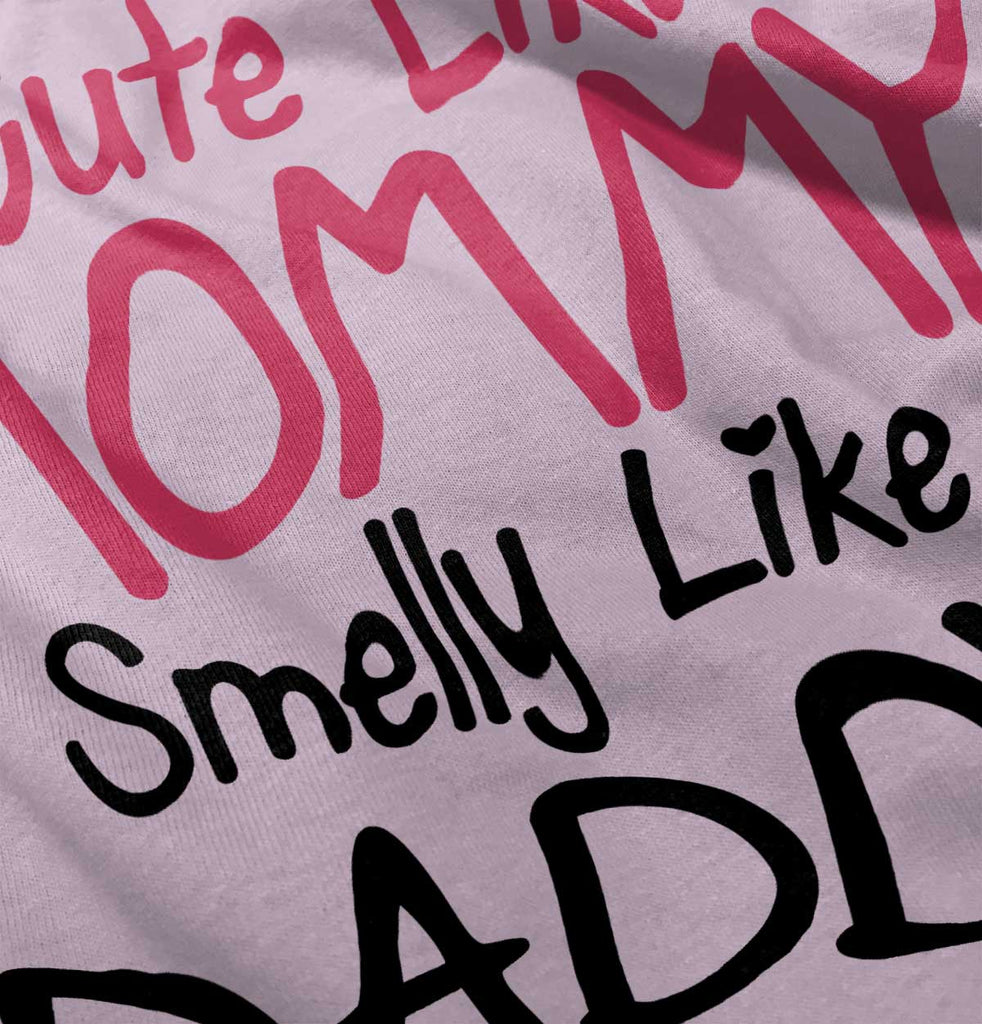 Cute Mommy Smelly Daddy Romper Bodysuit-Direct To Garment Print-Brisco Baby